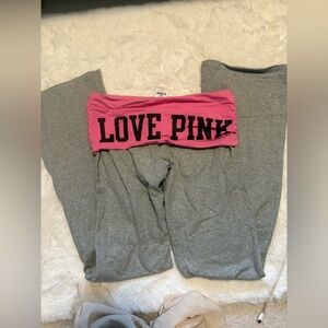 Vintage pink fold over sweat pants